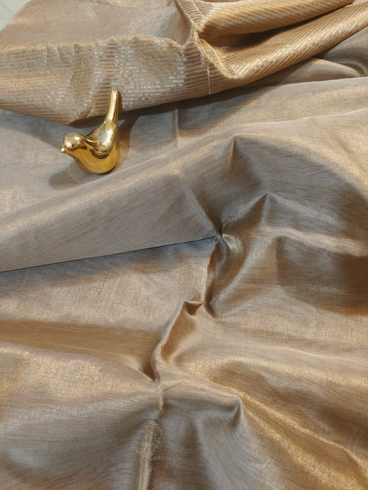 Antique Copper Tissue Maheshwari Saree