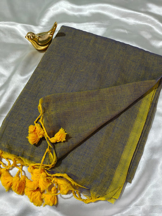 Plain Mul Cotton Saree