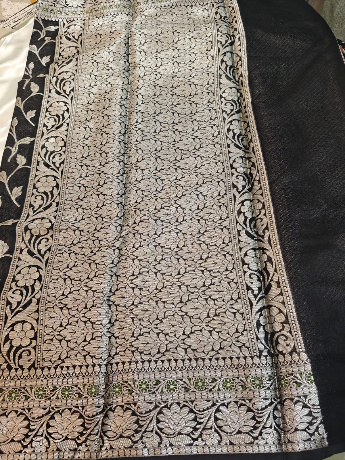 Black Semi Khaddi Georgette Banarasi