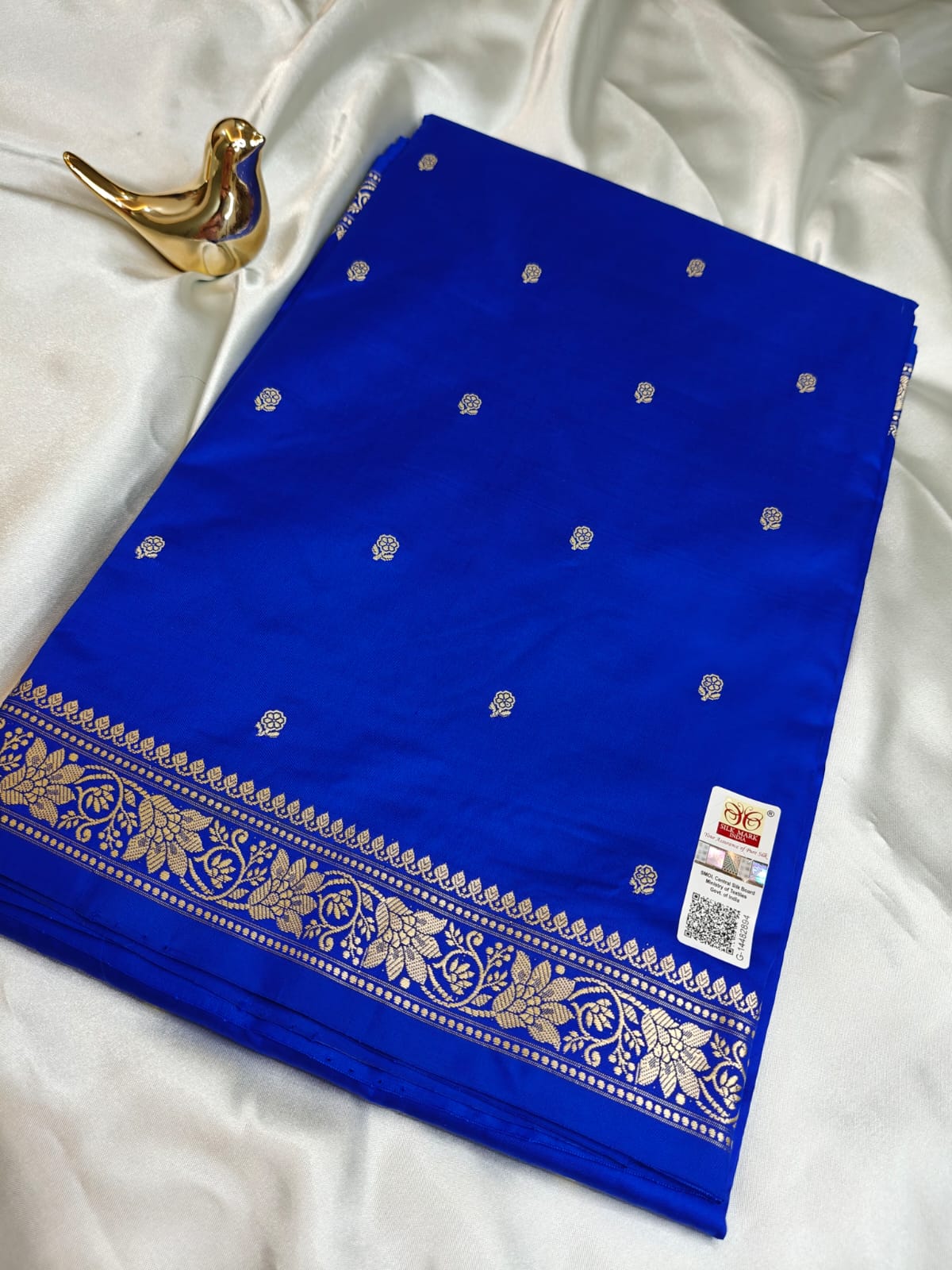Royal Blue Pure Katan Banarasi Saree