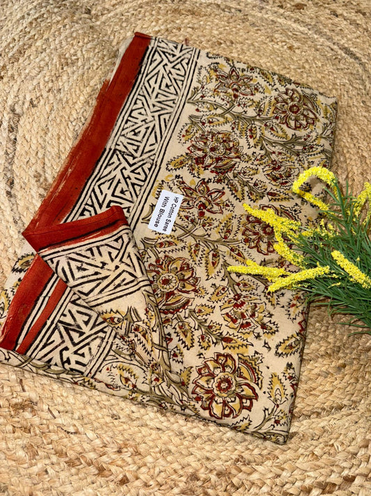 Kalamkari Pure Handloom Cotton Saree