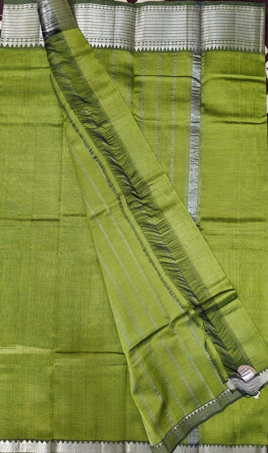 Mehendi Green Classic Mangalagiri Saree
