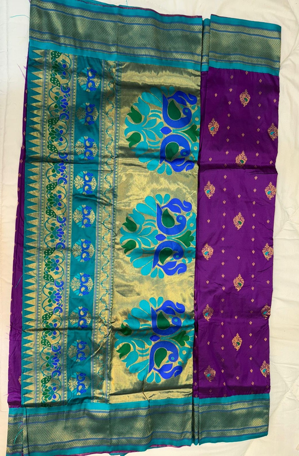 Peacock Charm Purple Paithani Saree
