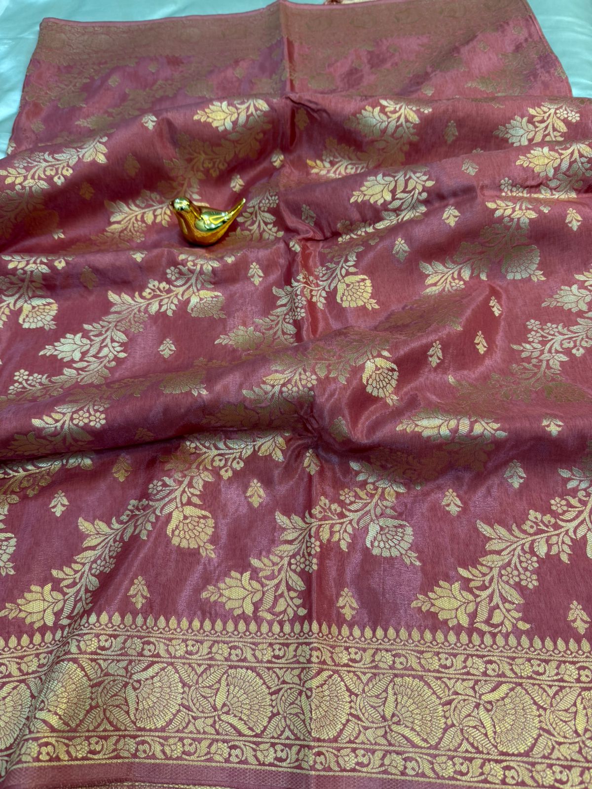 Onion Pink Viscos Silk Saree