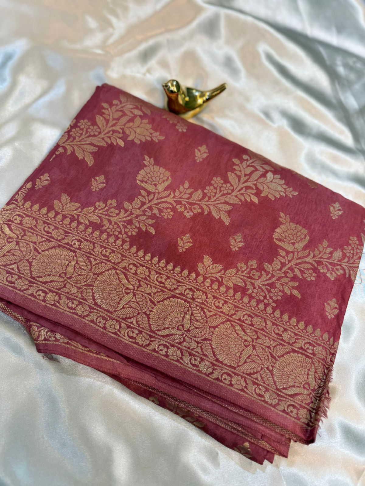 Onion Pink Viscos Silk Saree