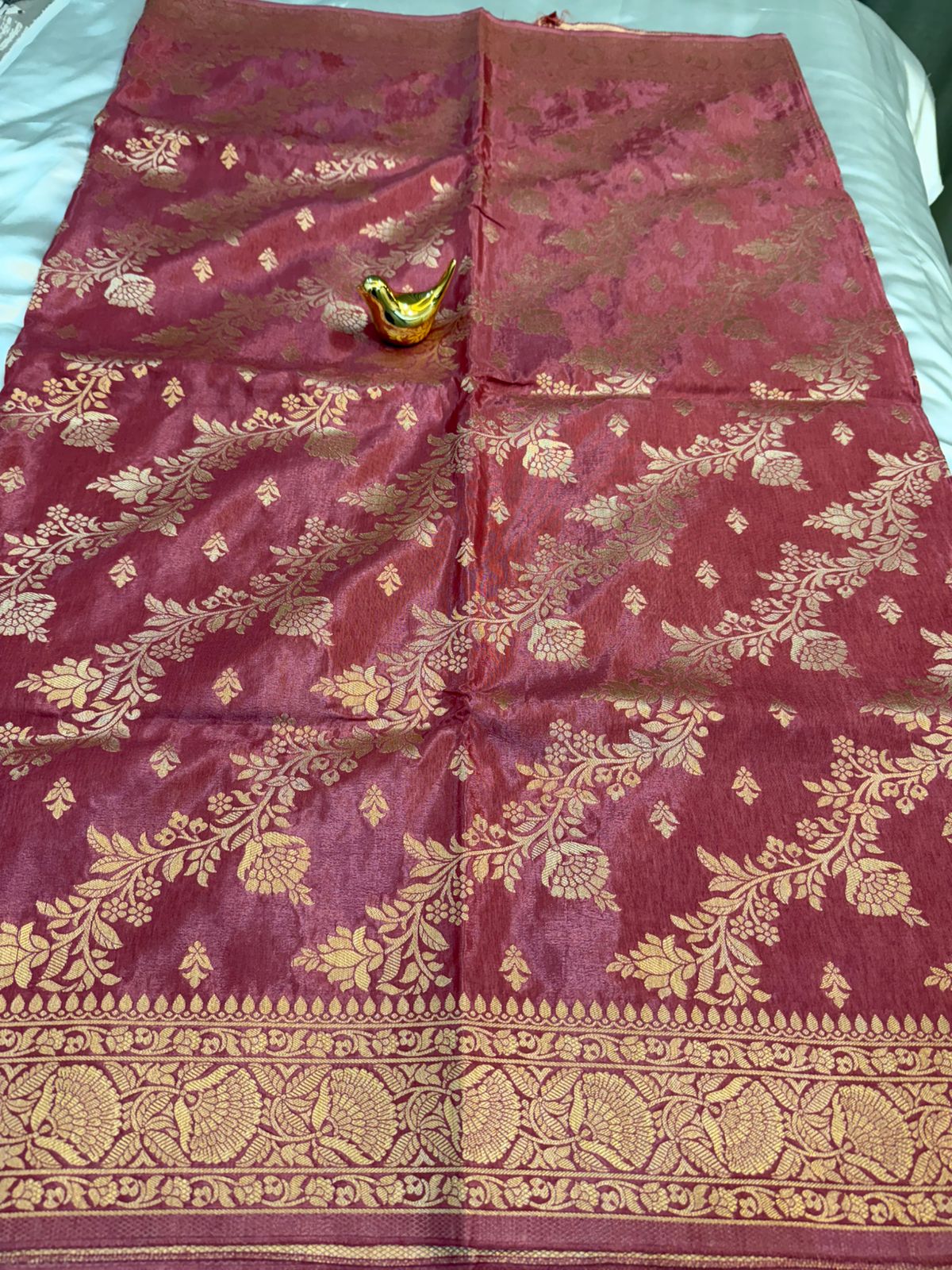 Onion Pink Viscos Silk Saree