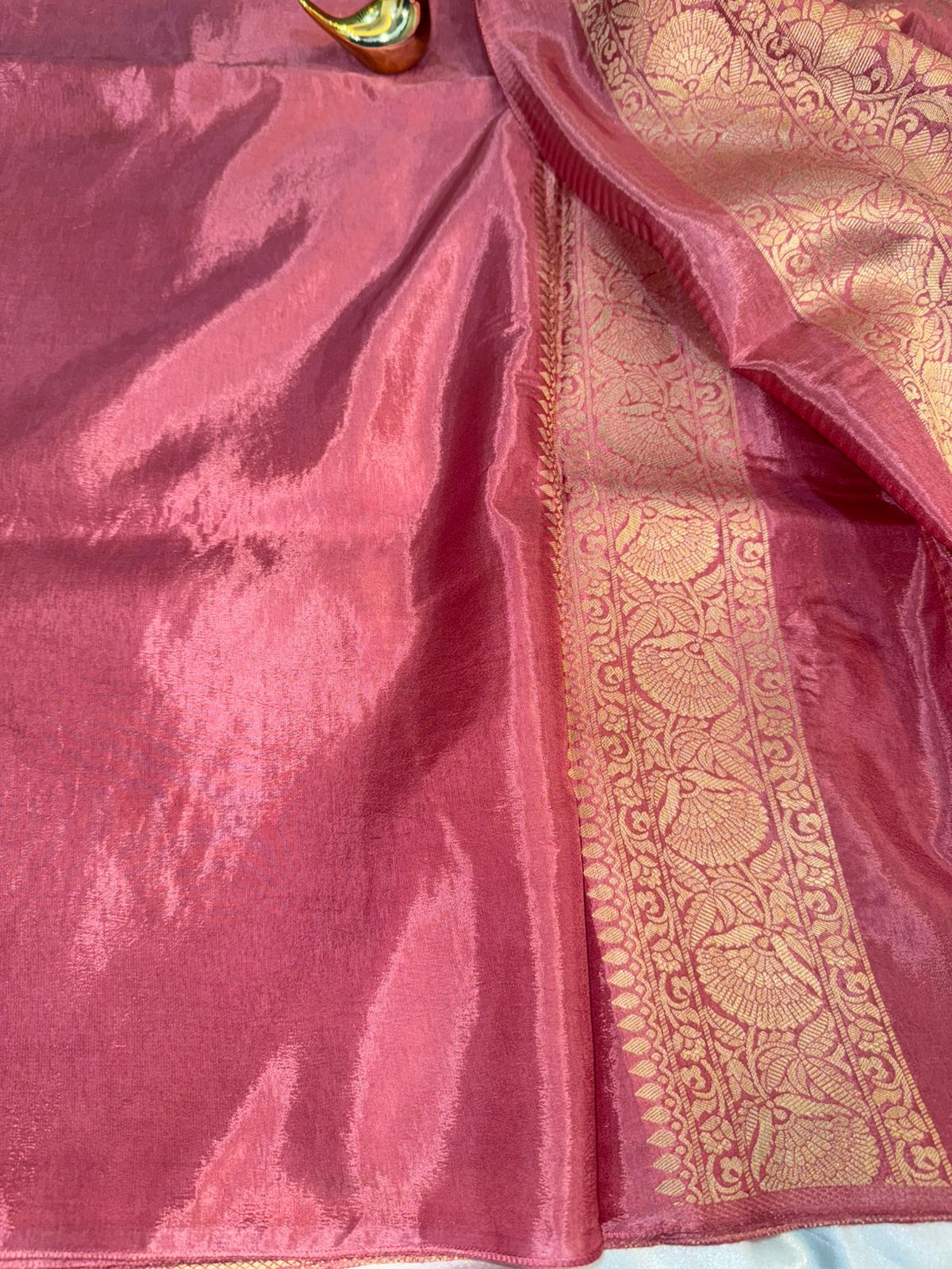 Onion Pink Viscos Silk Saree