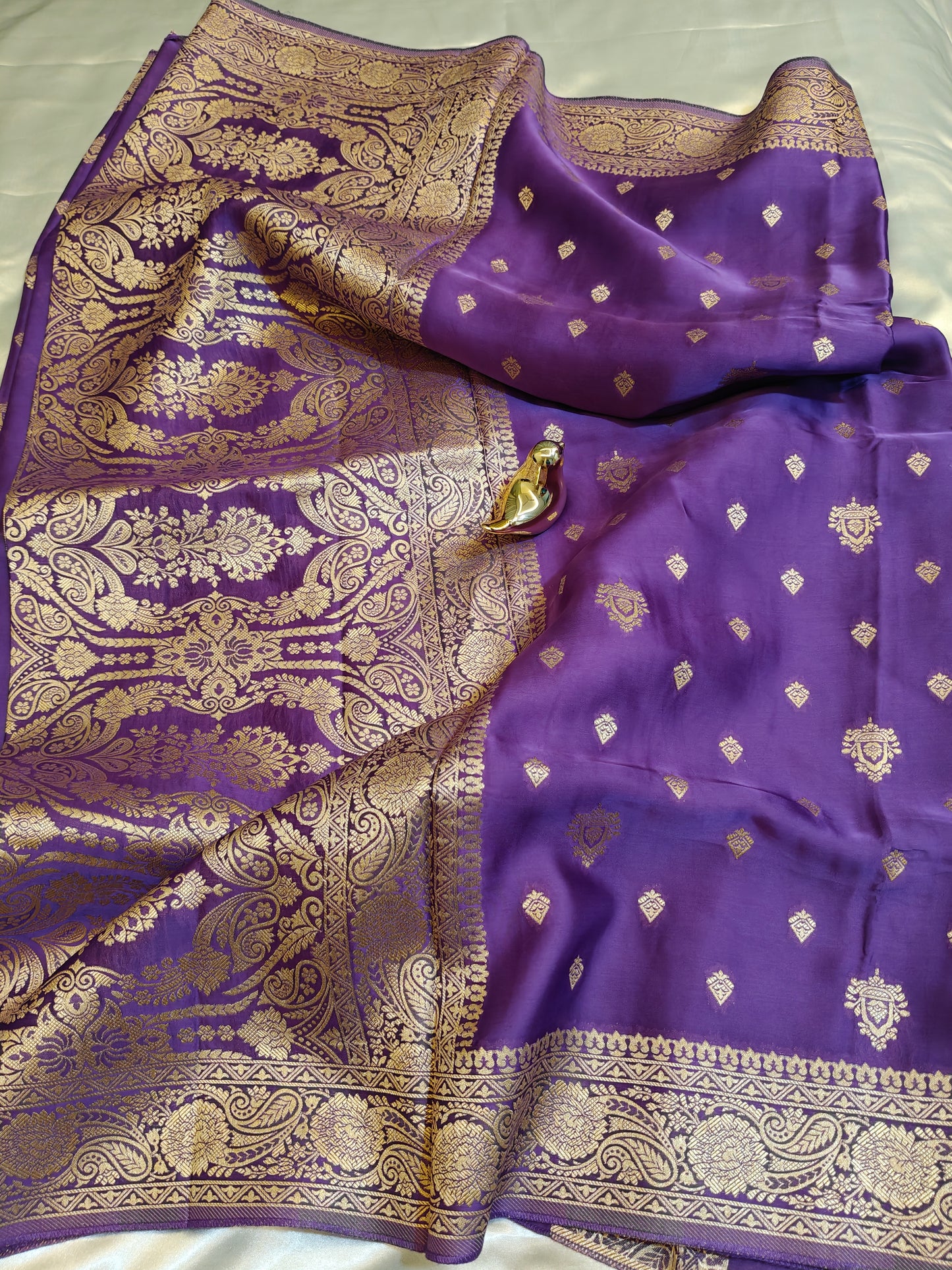 Royal Purple Mashru Silk Banarasi6