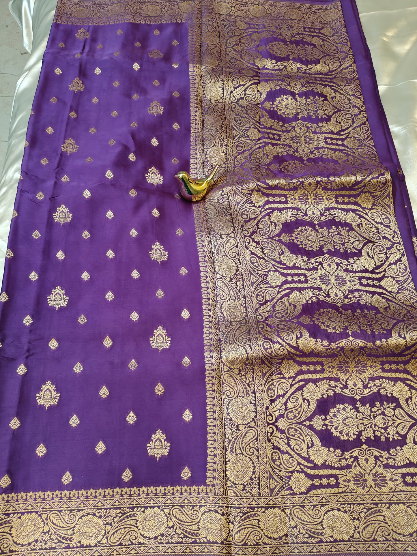 Royal Purple Mashru Silk Banarasi6