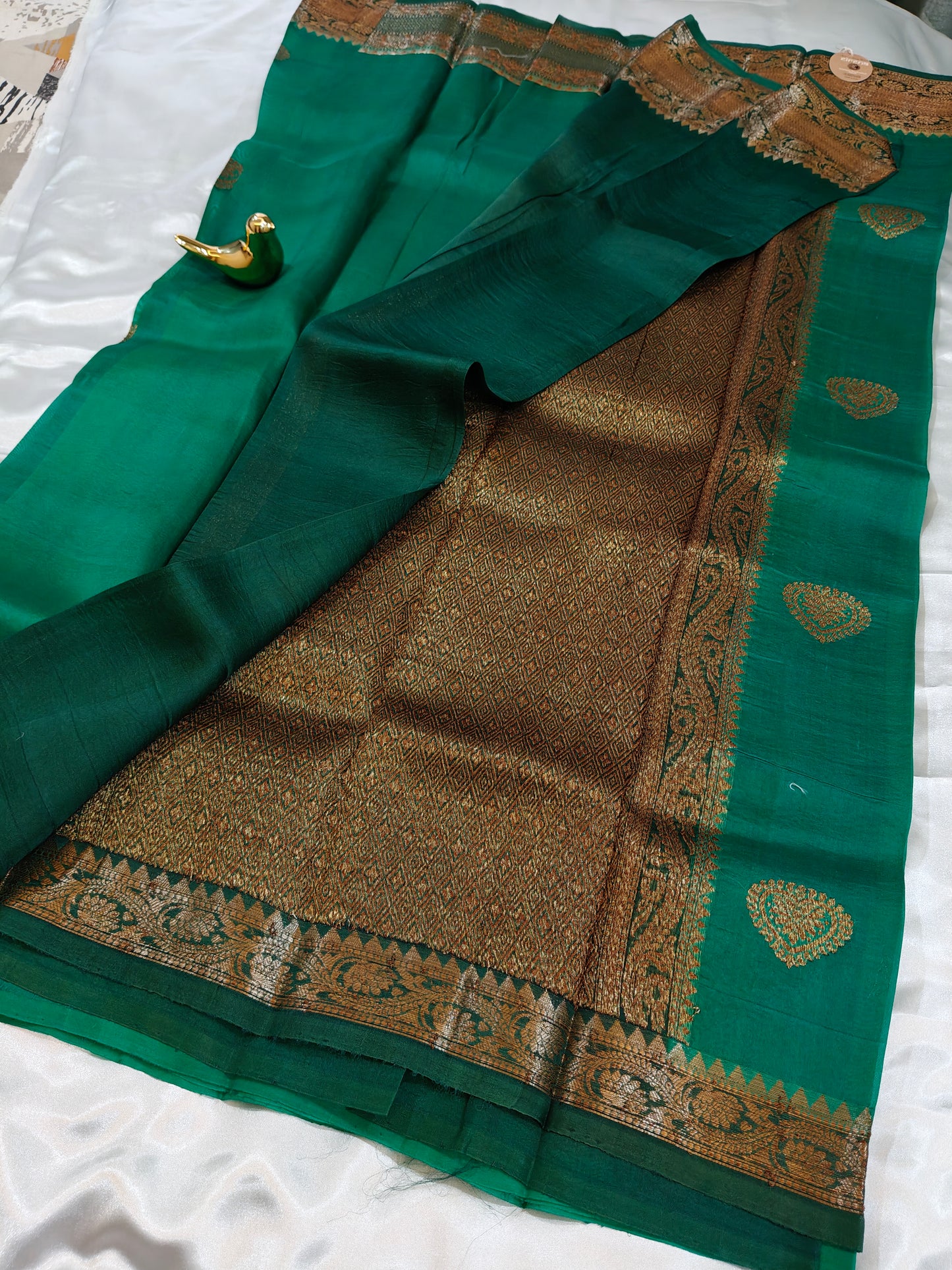 Green Kora Organza Banarasi