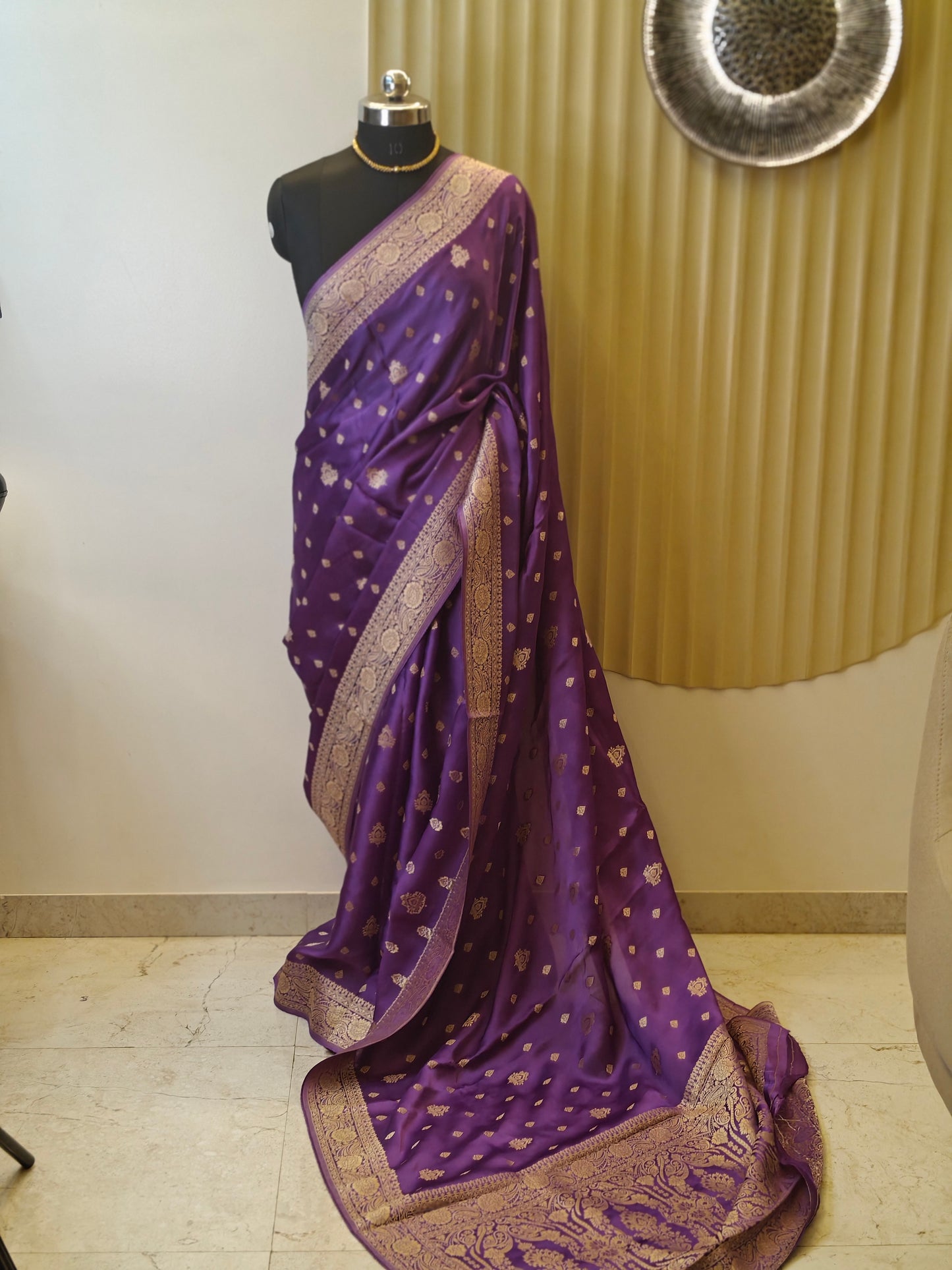Royal Purple Mashru Silk Banarasi6