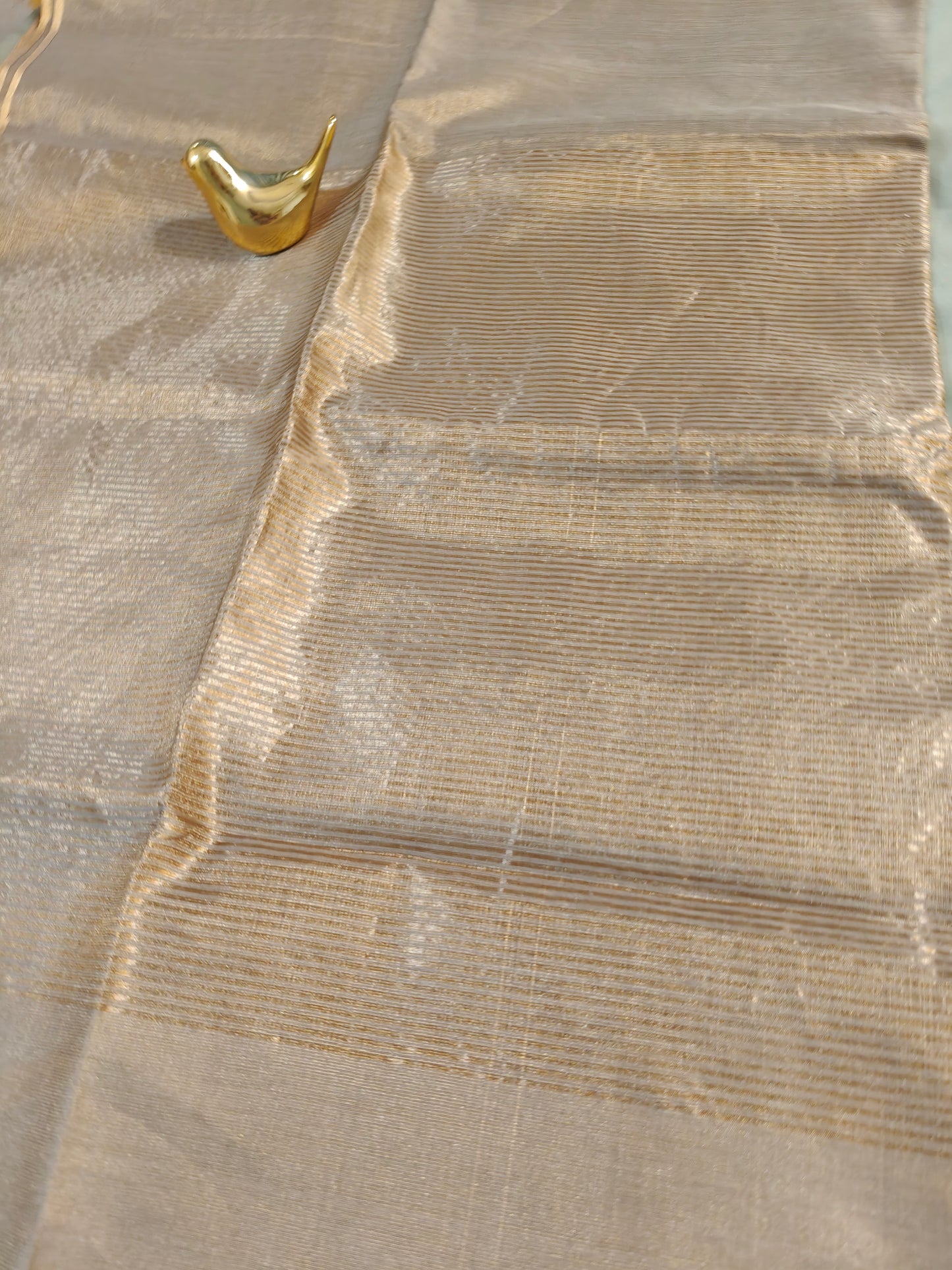 Antique Copper Tissue Maheshwari Saree