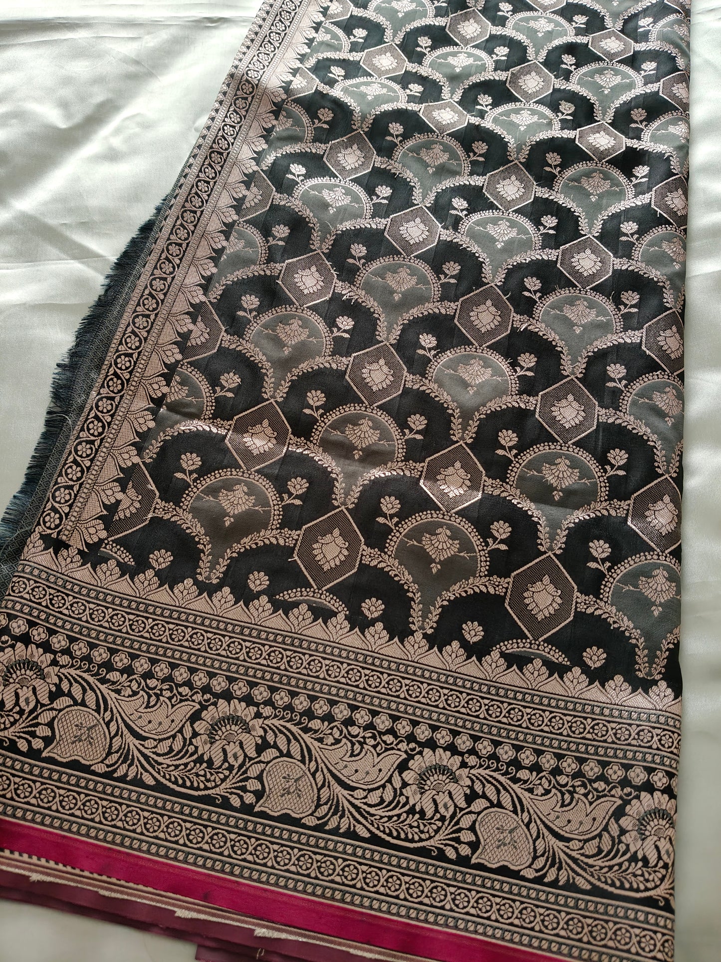 Black Premium Mashru Silk Saree