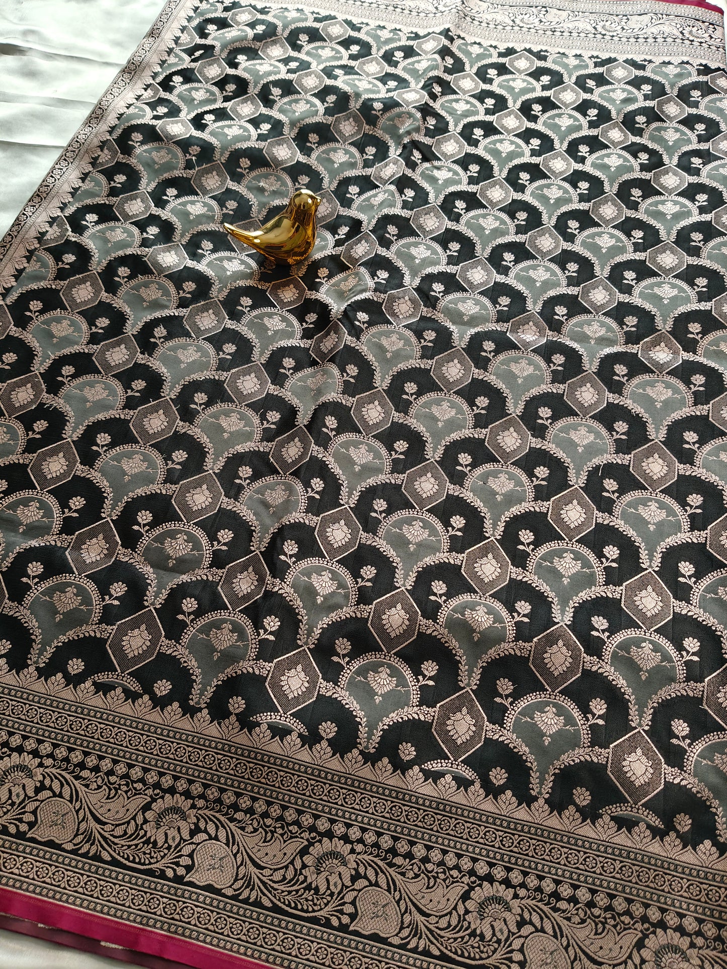 Black Premium Mashru Silk Saree