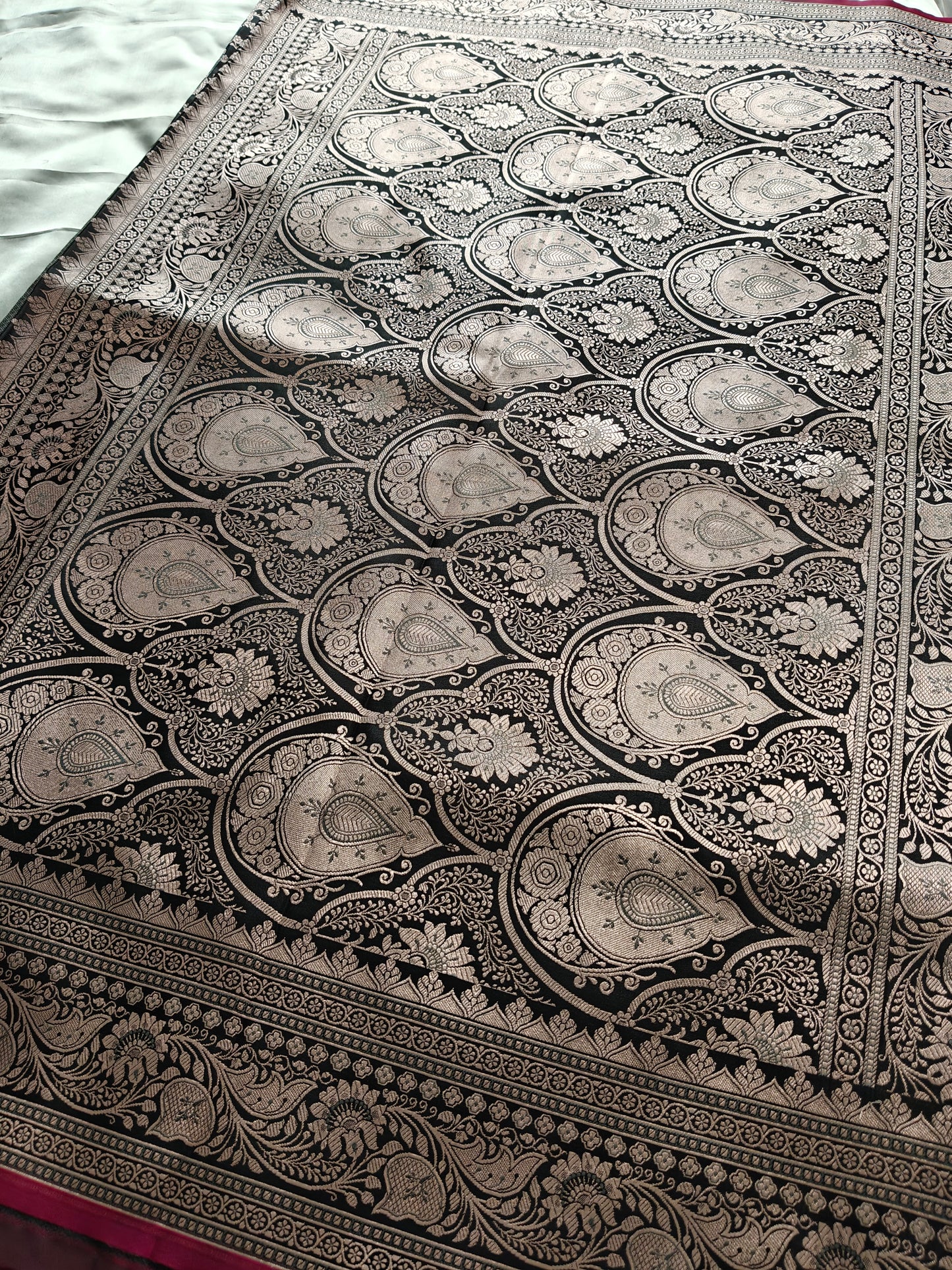 Black Premium Mashru Silk Saree