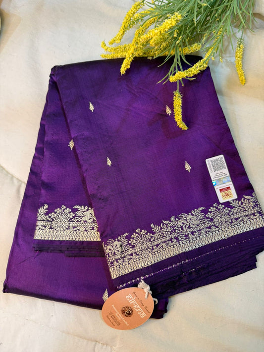 Royal Purple Pure Katan Banarasi Saree