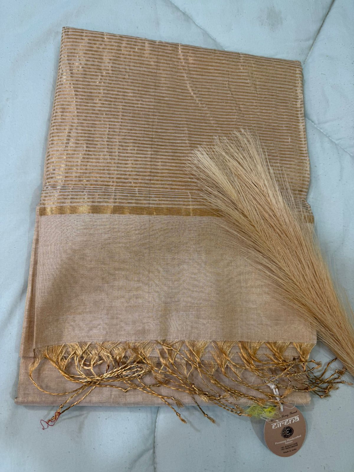 Soft Gold Borderless Tissue Maheshwari