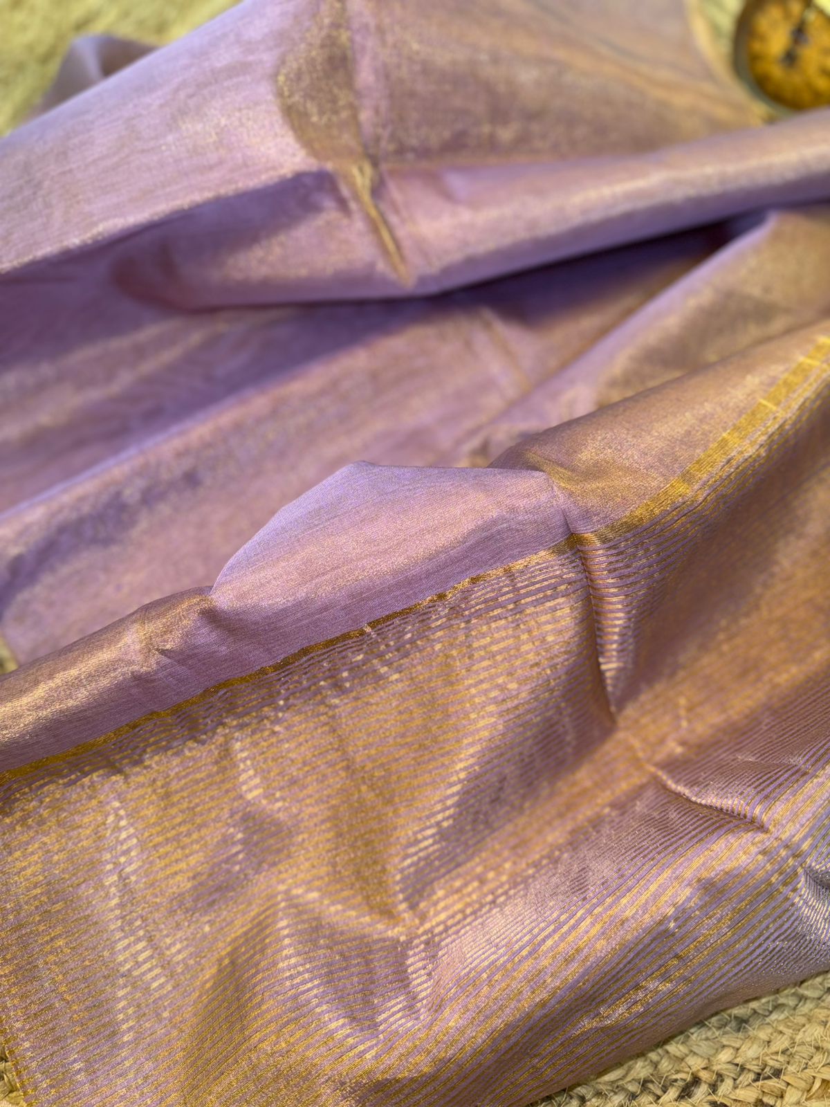 Lavender Tissue Maheshwari Saree