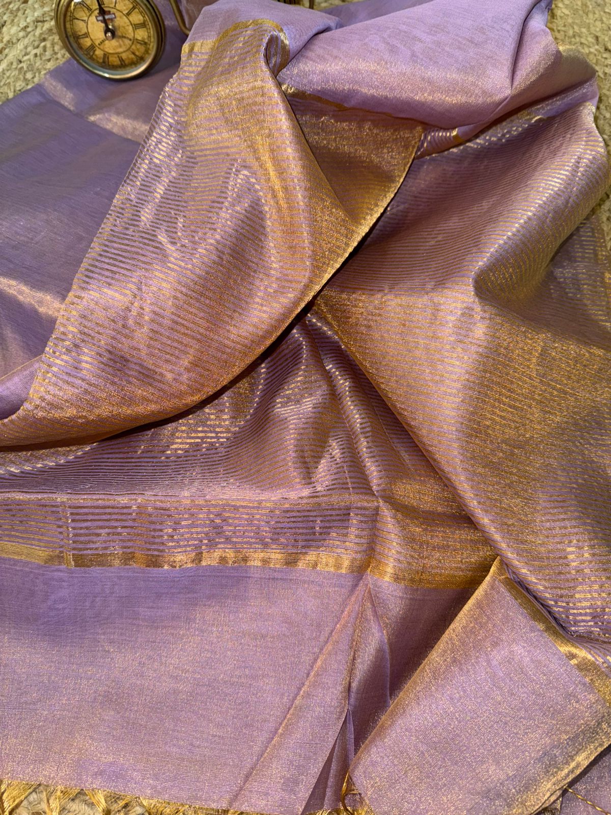 Lavender Tissue Maheshwari Saree