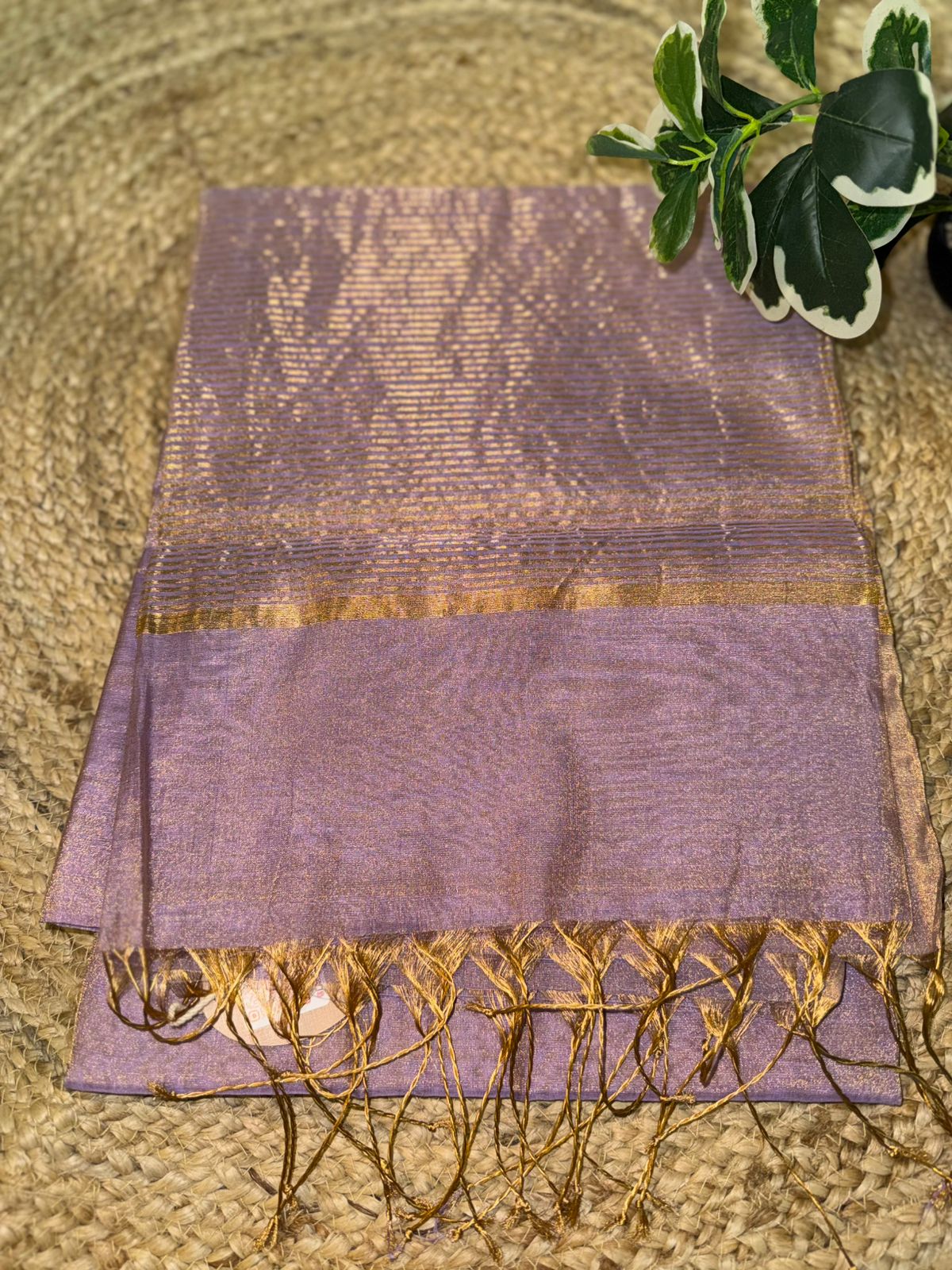 Lavender Tissue Maheshwari Saree