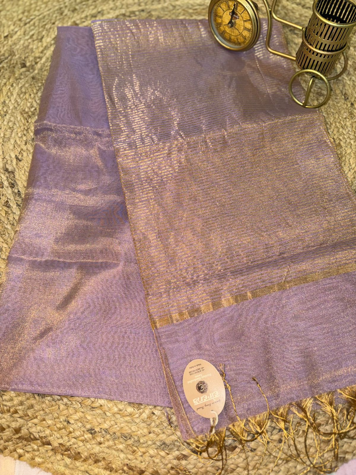 Lavender Tissue Maheshwari Saree
