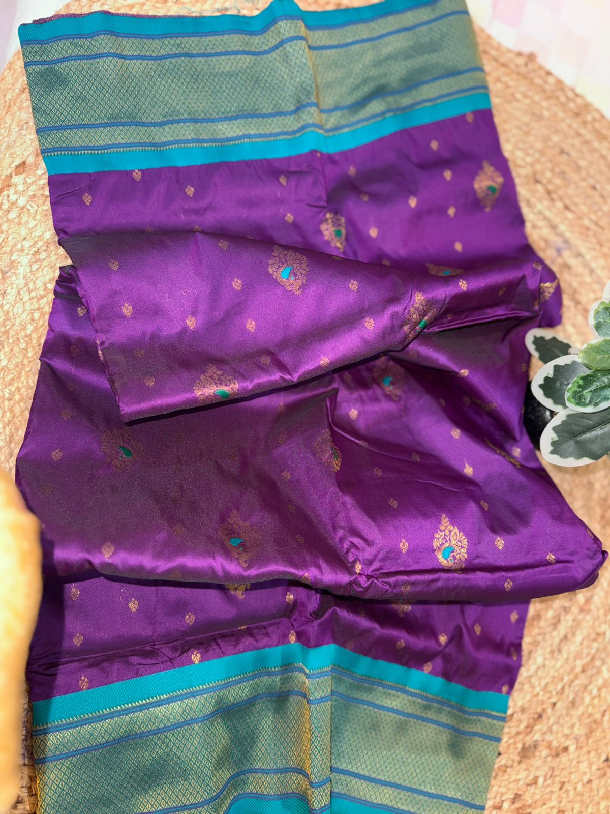 Peacock Charm Purple Paithani Saree