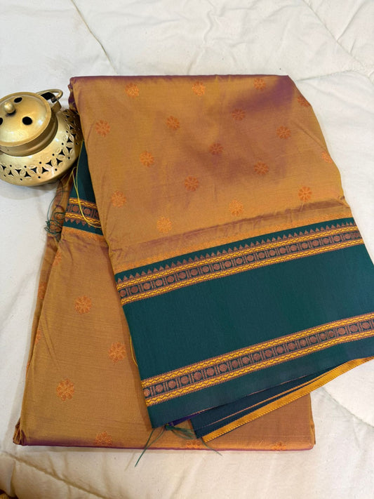 Emerald Mustard Paithani Saree