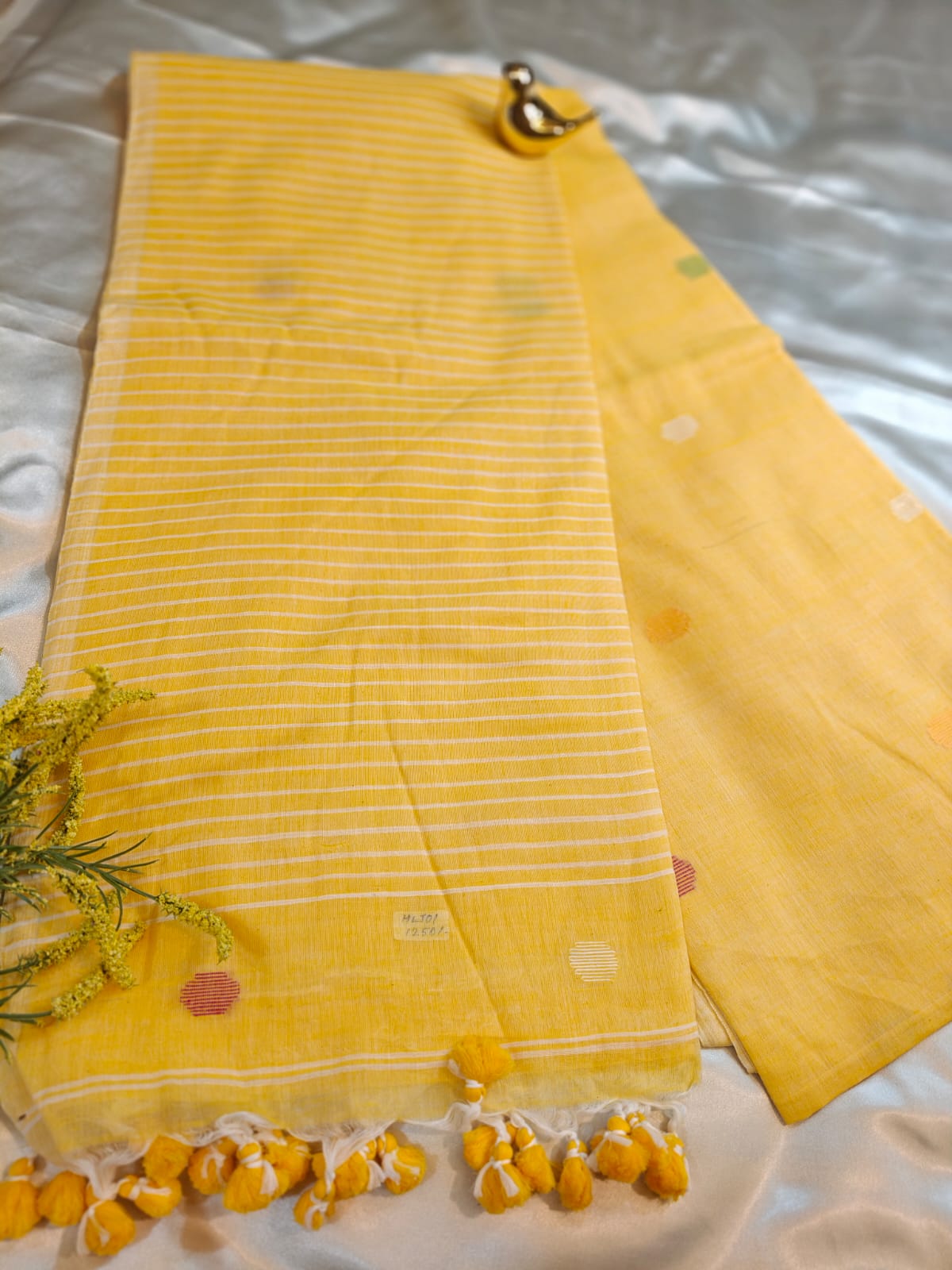 Yellow Whisper Mul Cotton Saree