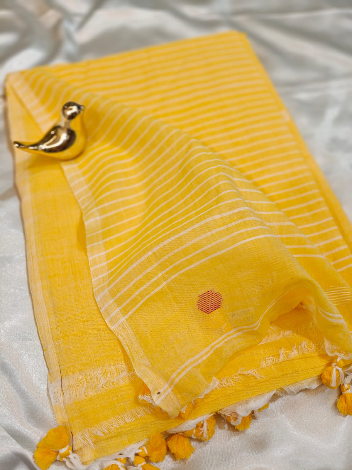 Yellow Whisper Mul Cotton Saree