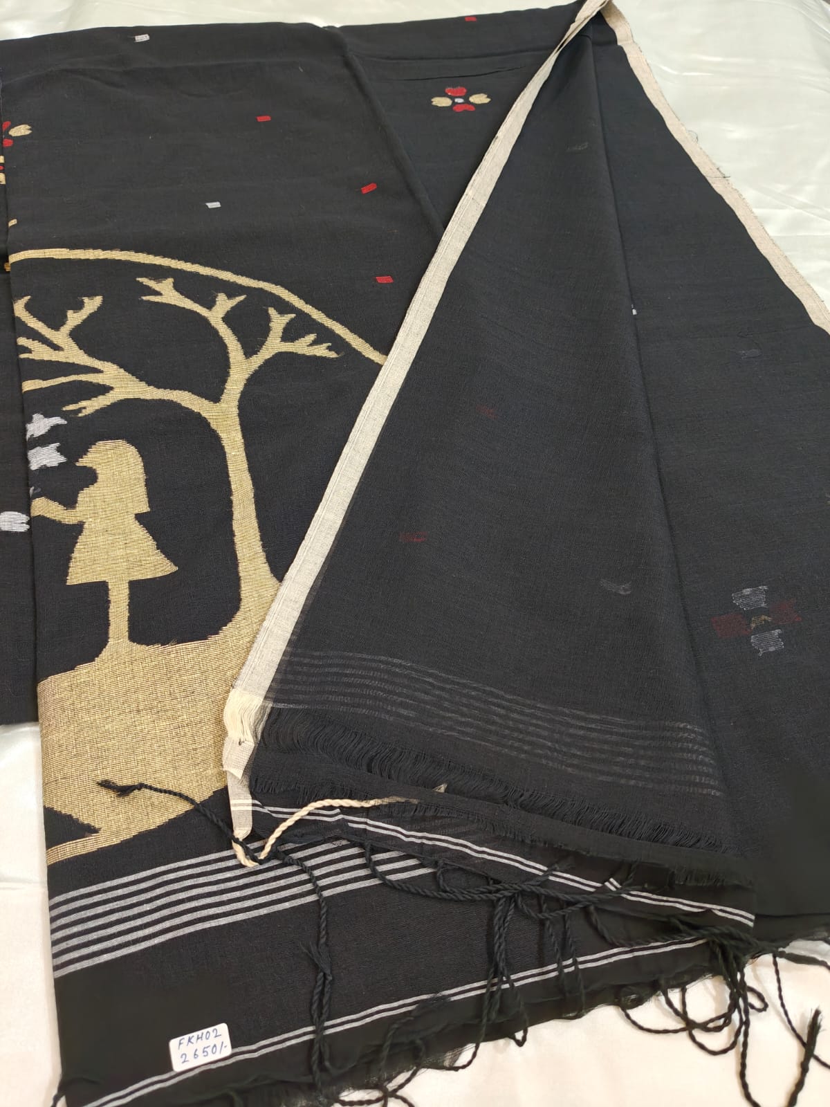 Black Intricate Handwoven Jamdani Saree