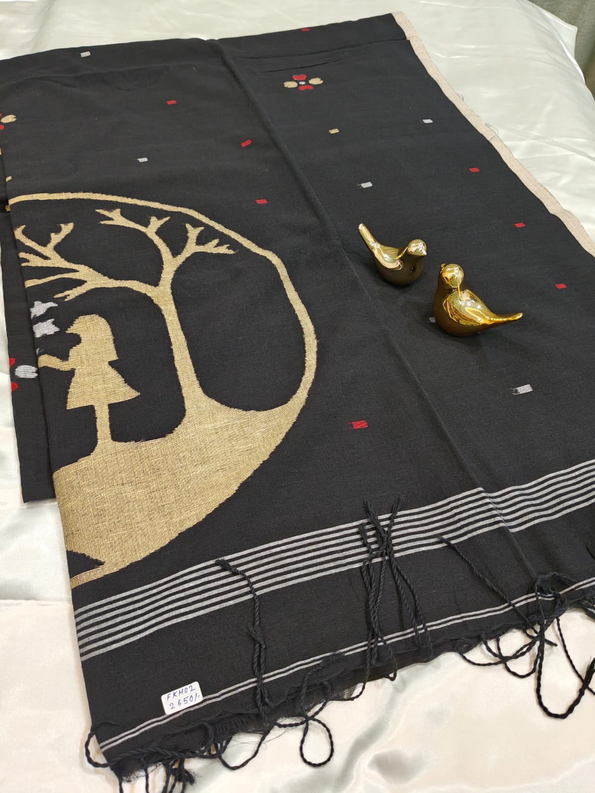 Black Intricate Handwoven Jamdani Saree