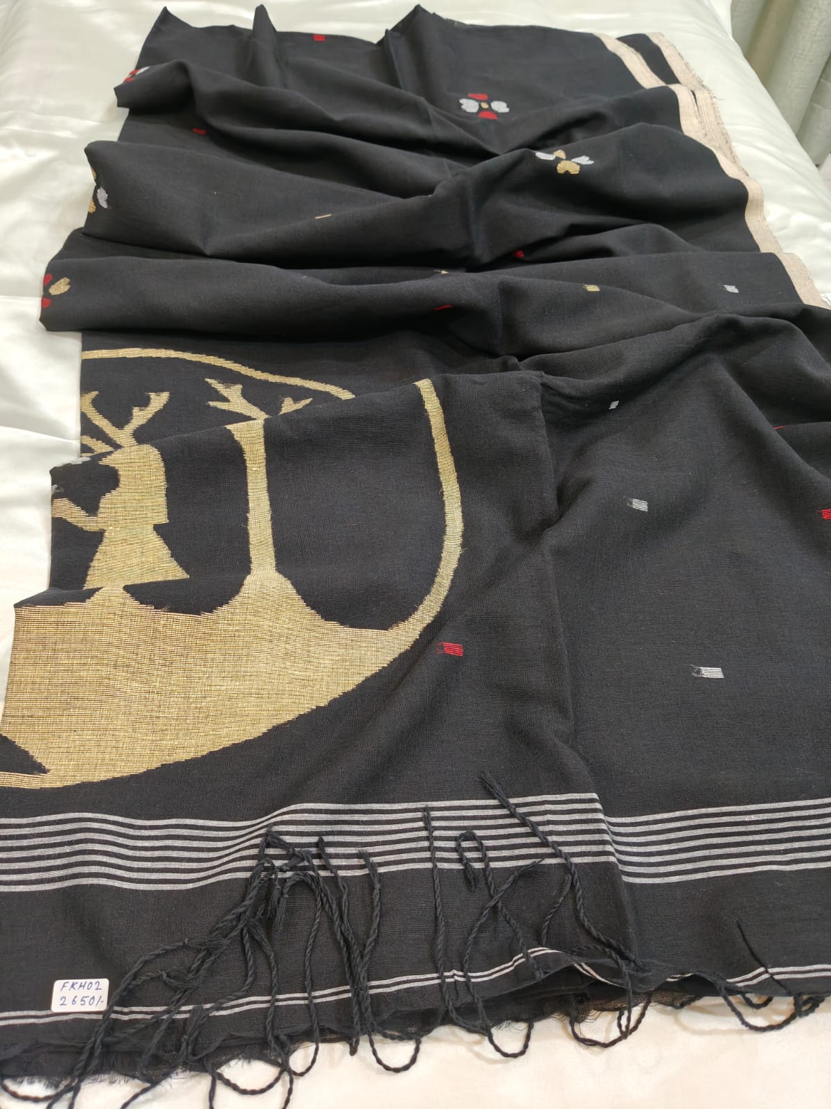 Black Intricate Handwoven Jamdani Saree