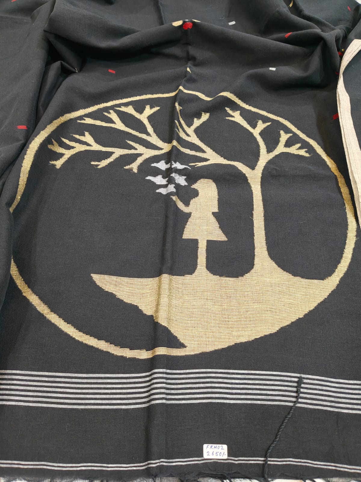 Black Intricate Handwoven Jamdani Saree
