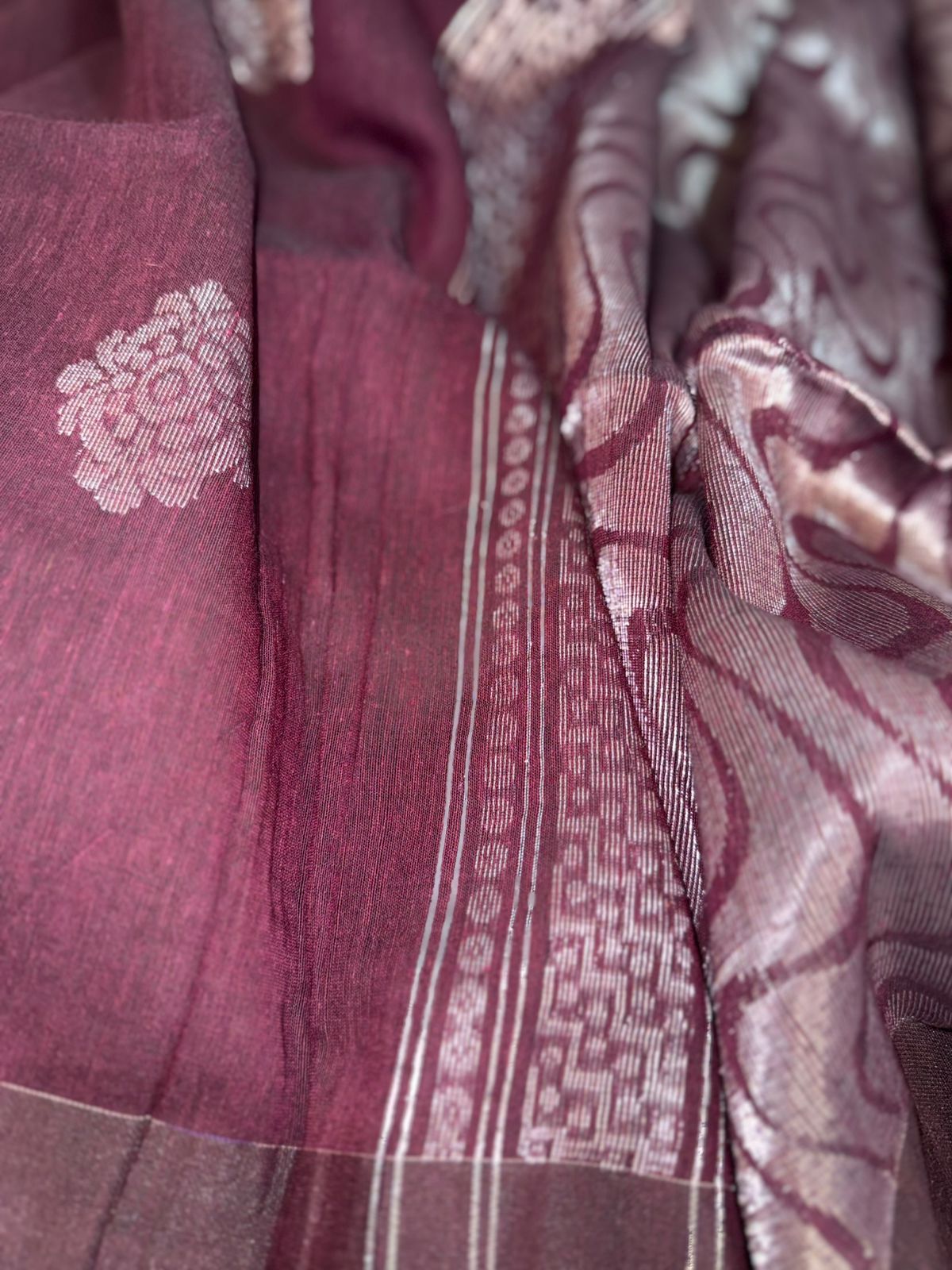 Plum Cotton Banarasi
