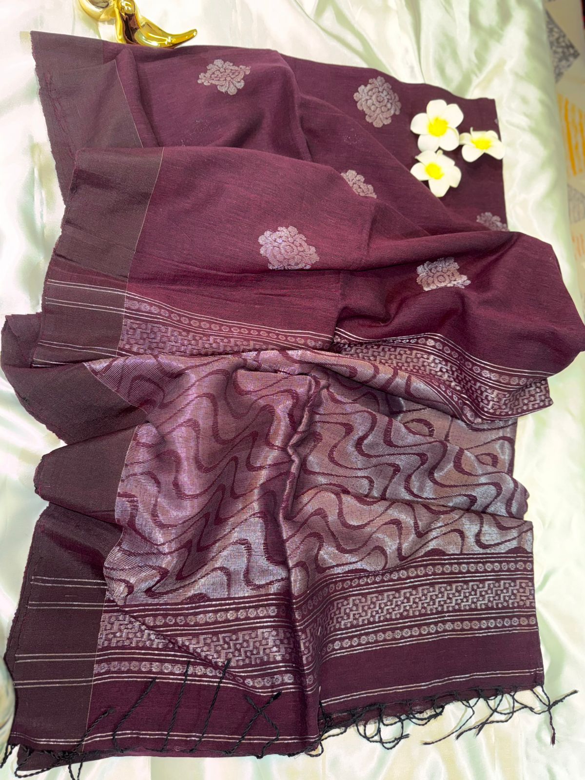 Plum Cotton Banarasi