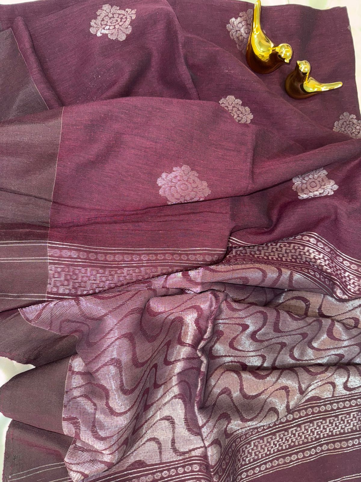 Plum Cotton Banarasi