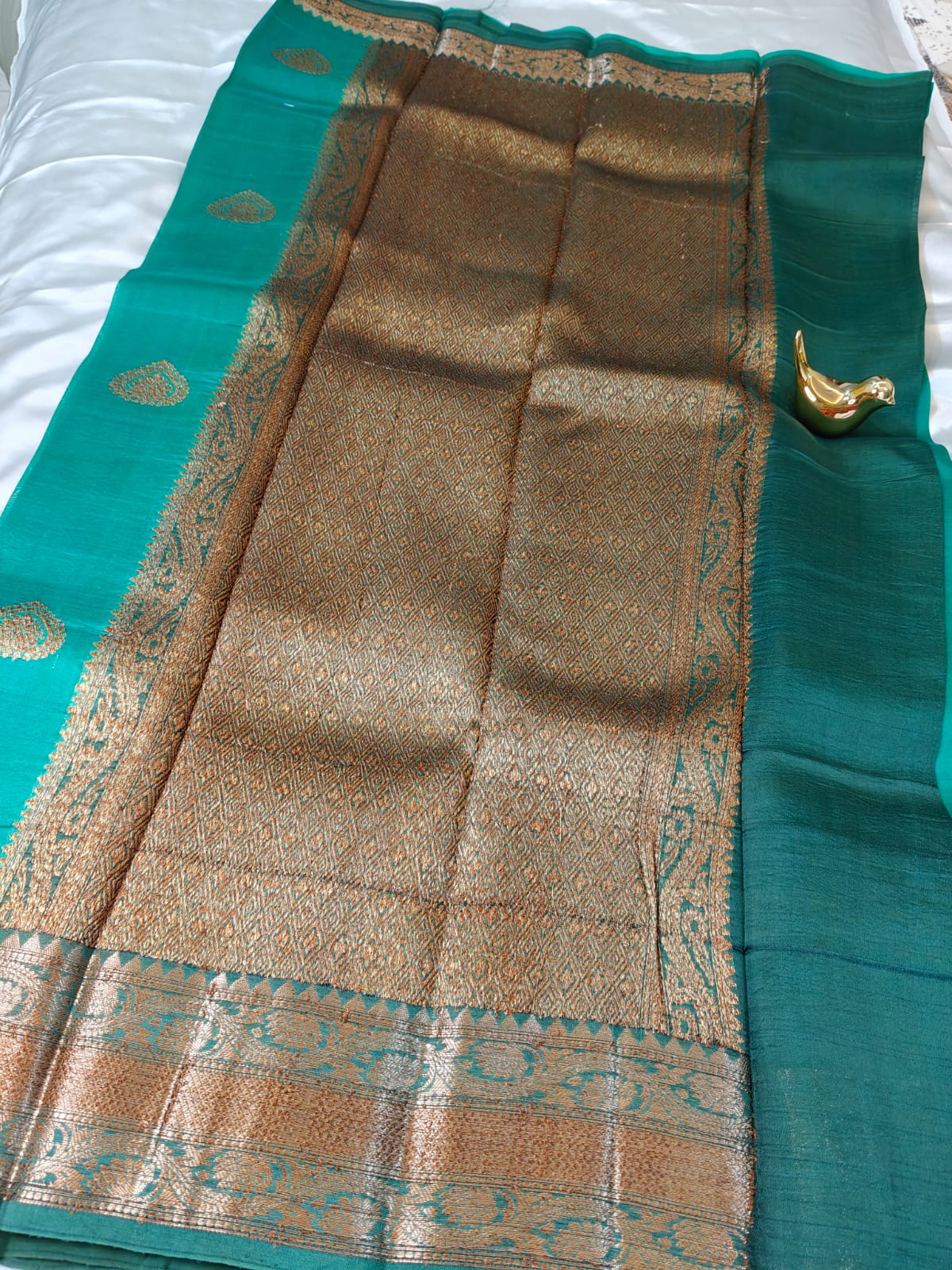 Green Kora Organza Banarasi