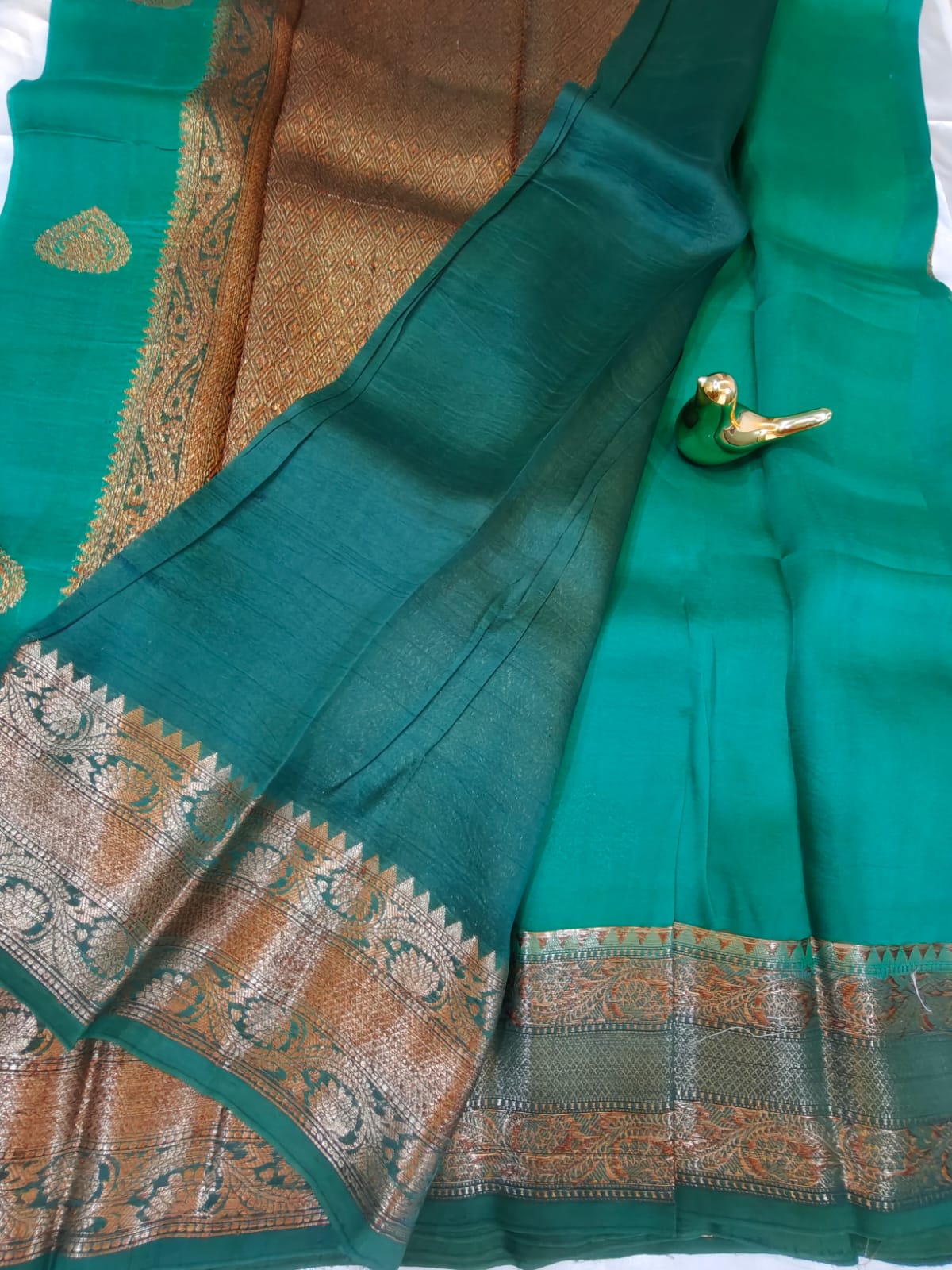 Green Kora Organza Banarasi