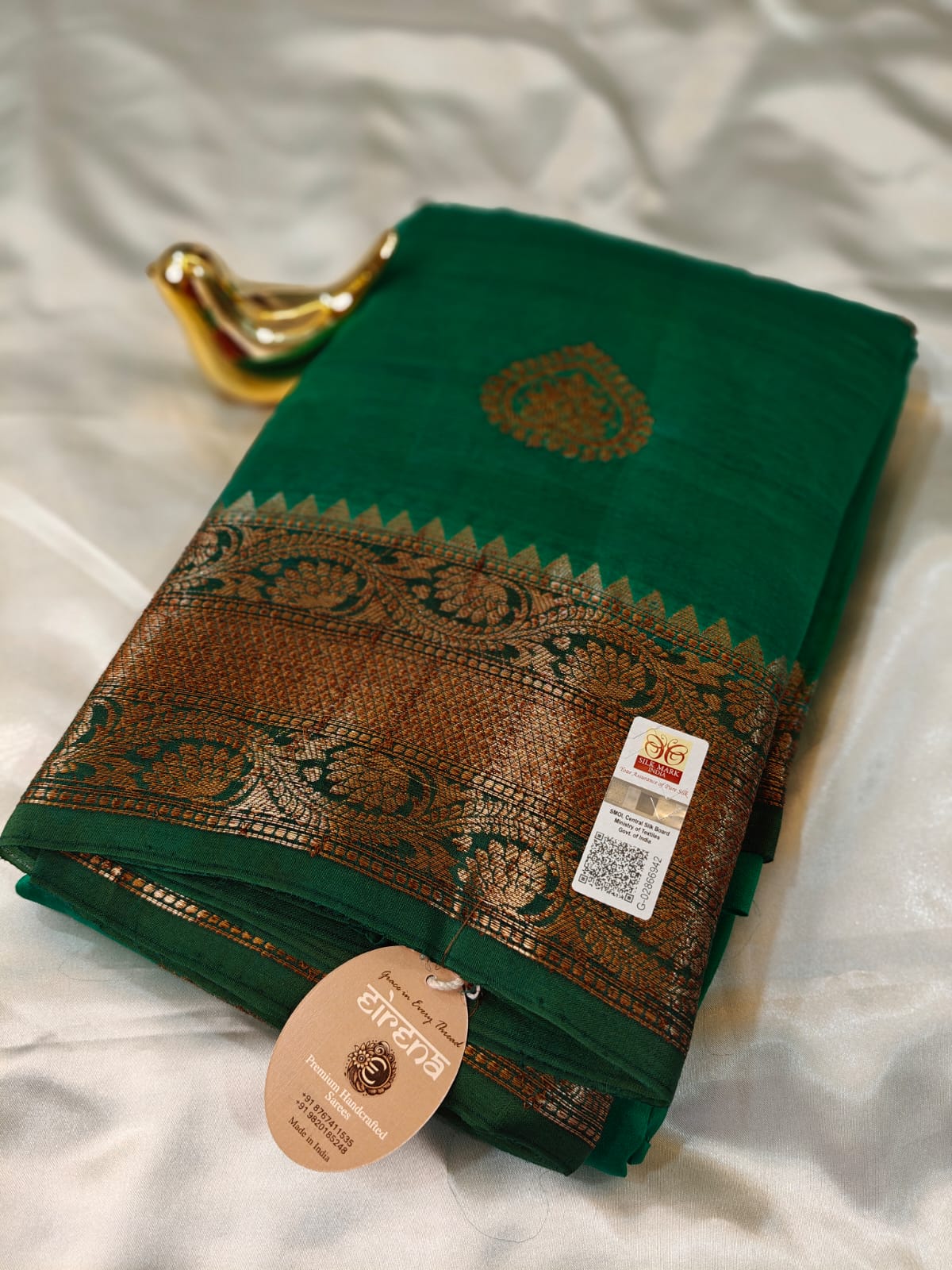 Green Kora Organza Banarasi
