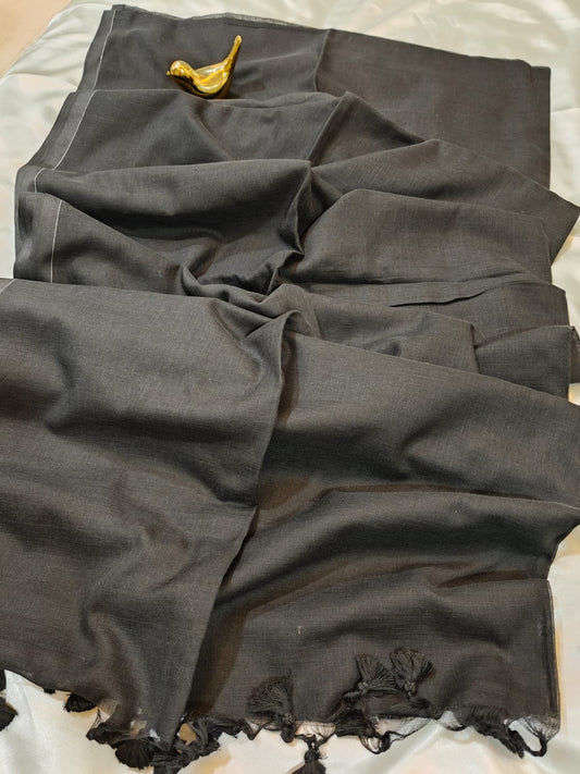 Black Plain Mul Cotton