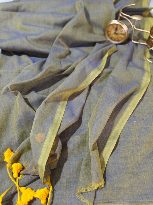 Plain Mul Cotton Saree