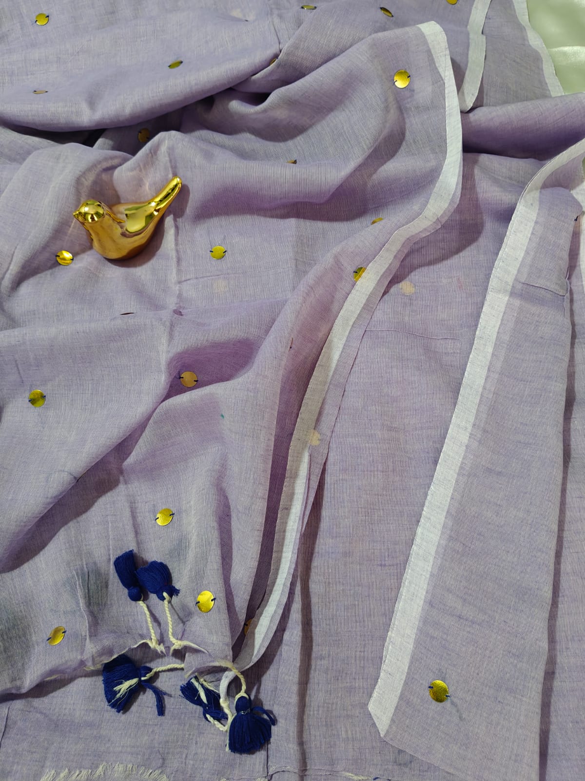 Purple Gini Mul Cotton Saree