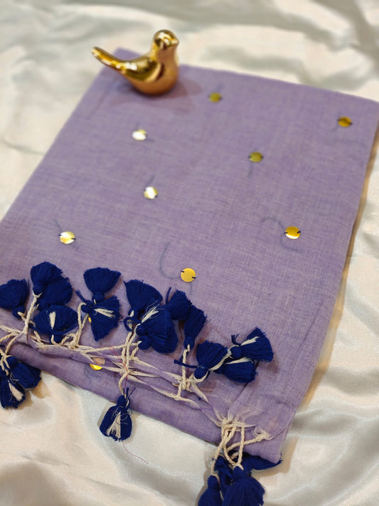 Purple Gini Mul Cotton Saree