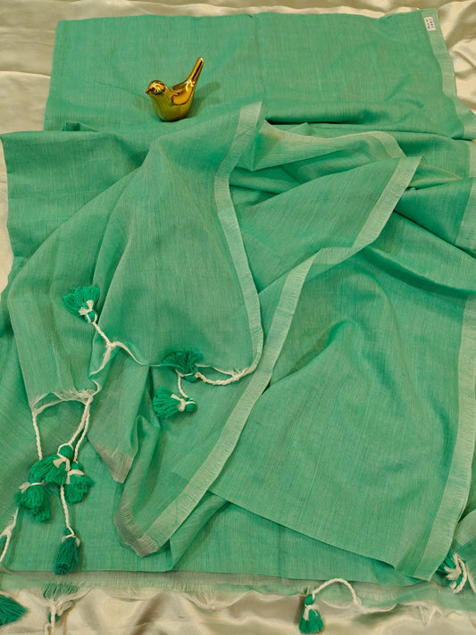 Light Green Mul Cotton Saree