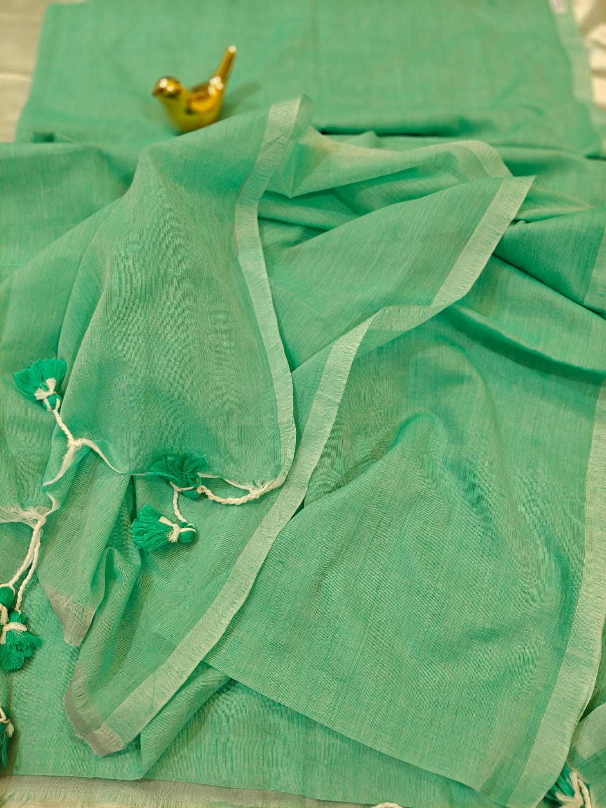 Light Green Mul Cotton Saree