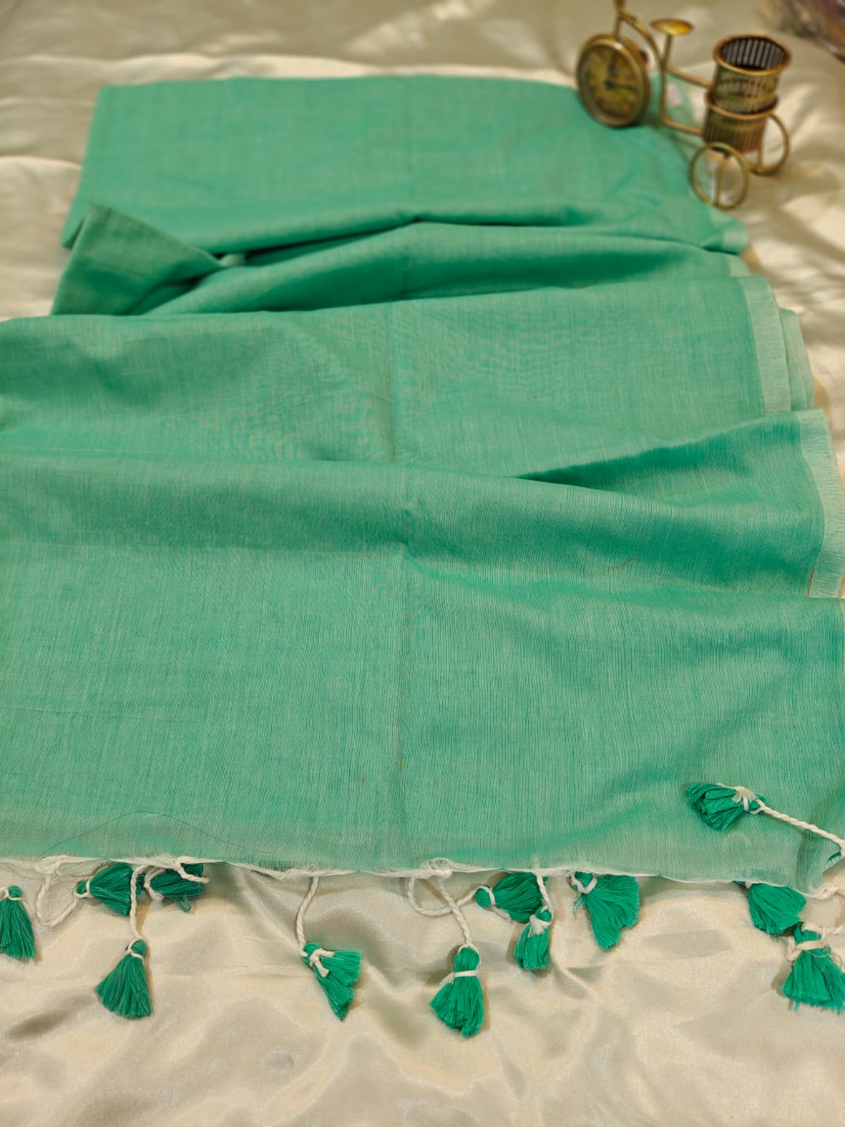Light Green Mul Cotton Saree
