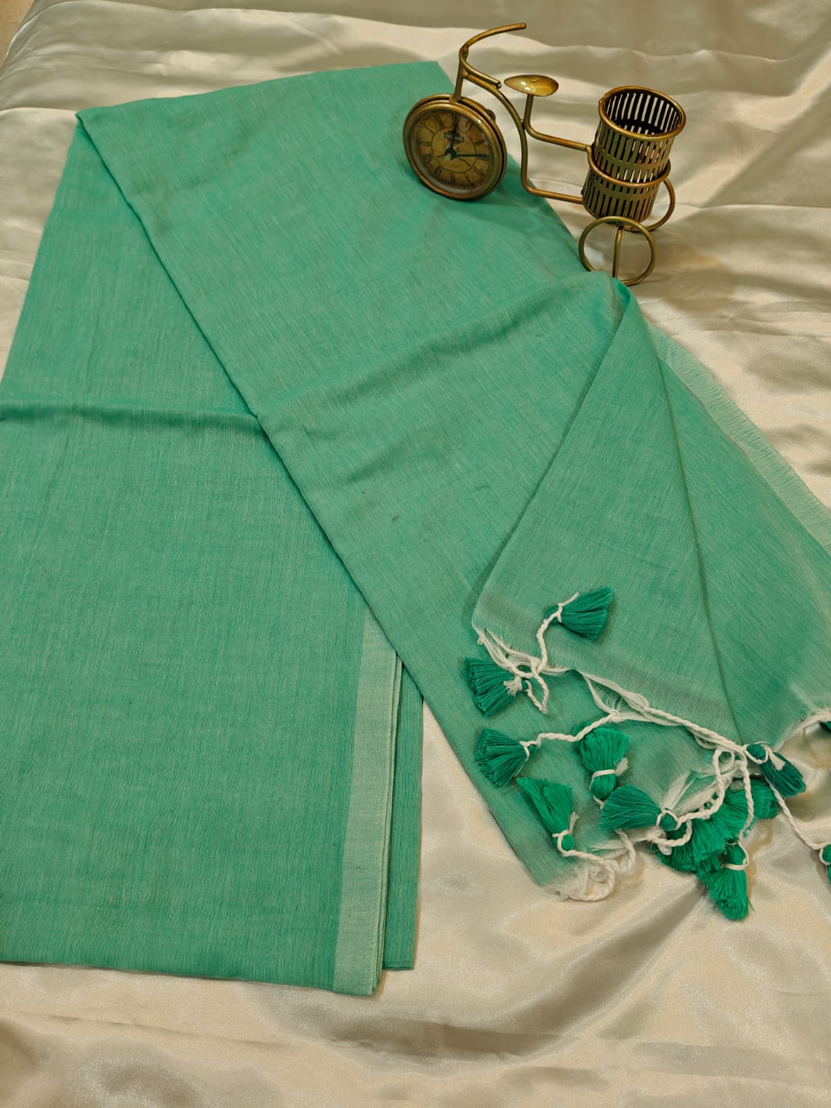 Light Green Mul Cotton Saree