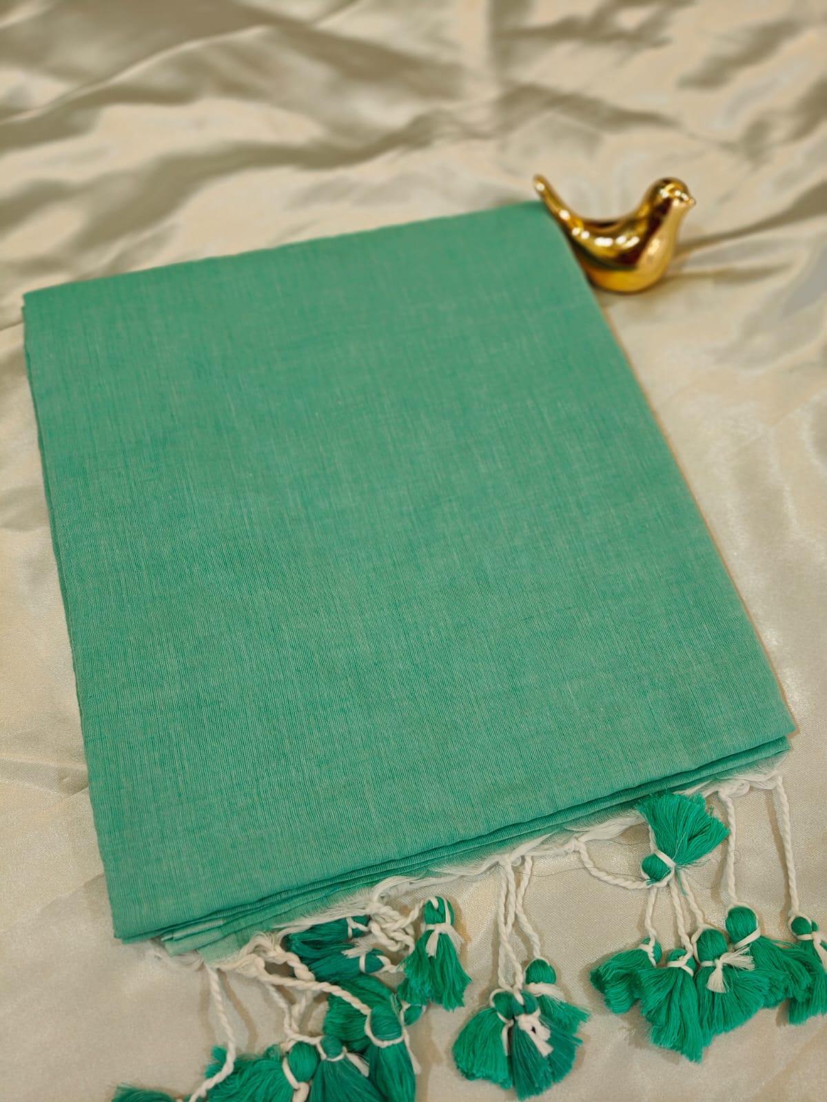 Light Green Mul Cotton Saree