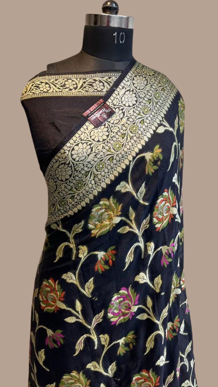 Black Semi Khaddi Georgette Banarasi