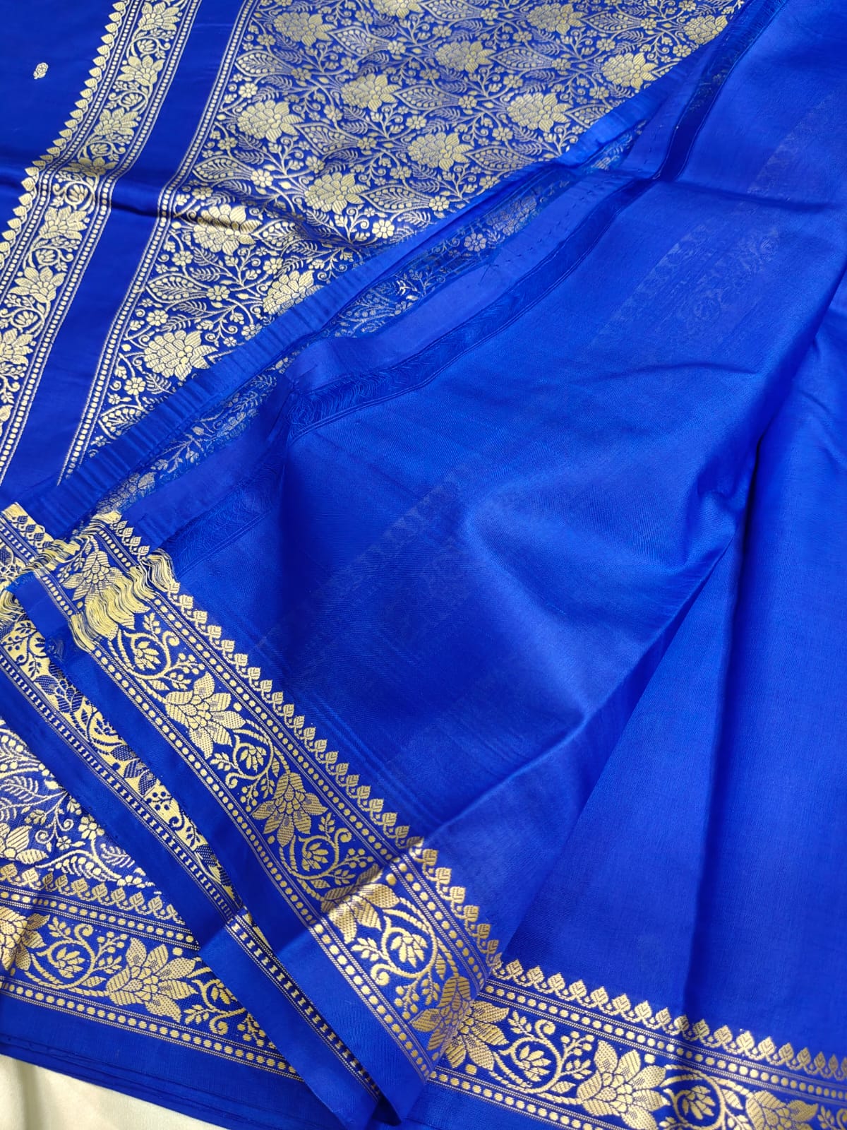 Royal Blue Pure Katan Banarasi Saree
